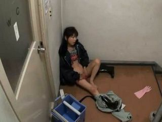 Horny Cleaning Lady Seducing in Tokyo's Nippon Stairwell