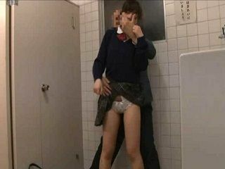 Fucking a JAV girl in a Tokyo toilet is a cop's public expose