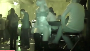 Upskirt flashing in a club by Jeny Smith. Hidden camera