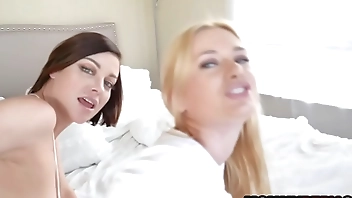 Stepson fucks his stepmom and stepauntie in a threesome