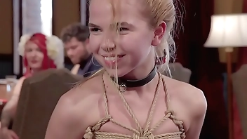 Hot slaves get group flogging bdsm