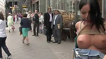 Big tits slave slut in public fucking