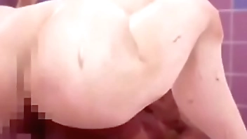 だらしない身体の肉感娘がお風呂で奉仕