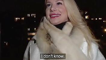 Public Agent Sexy blondes tight shaven pussy filled with cum