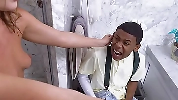 Horny and Needy Step Mom Helena Price Catches Black Step Son Lurking Around the Shower