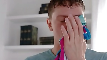 Pervert stepBROTHER sniffs stepSISTER's lacy panty