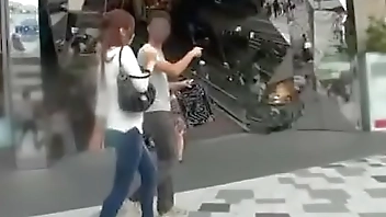 Japanese beauty convinces guy to fuck in hotel