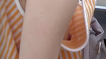 Japanese teen boobs spied