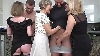 3 grannies 2 young cocks