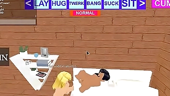 A Hot Blonde Roblox Lesbian licks a Nervous Latino girl as she moans