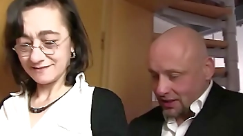 Skinny German granny double penetrated hardcore