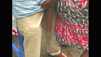 Huge! Big Black Dick Flash in Public Bus Stop