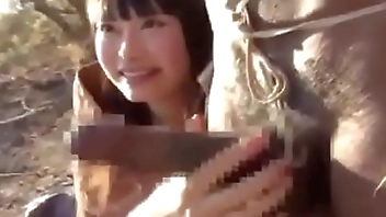 Asian teen sex with black guy in the wild