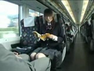 18-year-old japanese schoolgirl gets fucked hard in public train ride