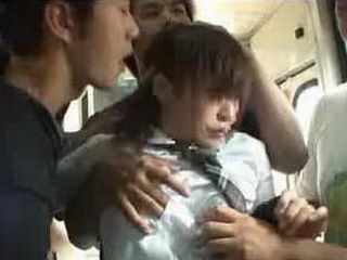 Japanese schoolgirl getting fingered on the train in Tokyo made me so hard