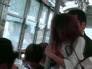 Asian fingering on the train for your viewing pleasure