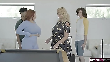 Hot and Horny Big Tit MILFS London River, Natasha Nice In Double Dorm Drop Off