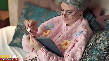 FAKEhub - The Very Horny GILF gets the cobwebs out of her panties before fucking huge cock