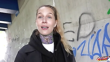 GERMAN SCOUT - Crazy German Tattoo Model Lisa Rocketcock Pickup for Casting Fuck