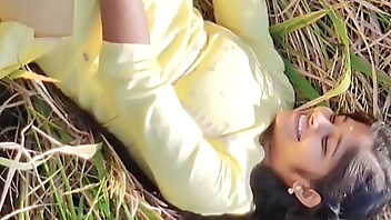 Cute Yellow Suit Girl Fucking in Fields with Big Cock