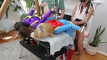 SB#2-3) Monica Sexxxton, Karlee Paige and Sandra Moore do Edge Play, Strap-on Fucking, Pussy Eating, Doggystyle Fucking