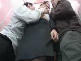 Fuck in the elevator with a horny Nippon XXX